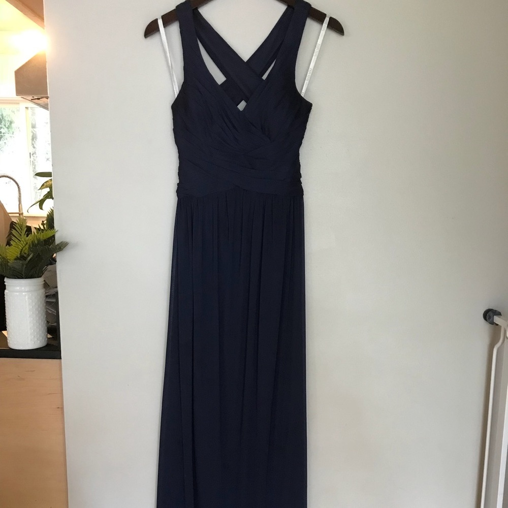 David’s bridal navy blue bridesmaid dress